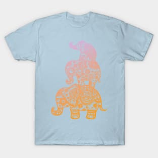 Elephant Family in Color T-Shirt